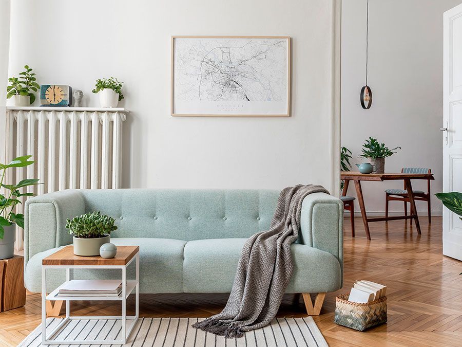 soggiorno con divano chic