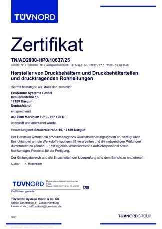 Zertifikat in Deutsch