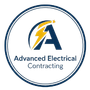 Logo for Advanced Electrical Contracting: a circular design with a blue letter "A" and a yellow lightning bolt.
