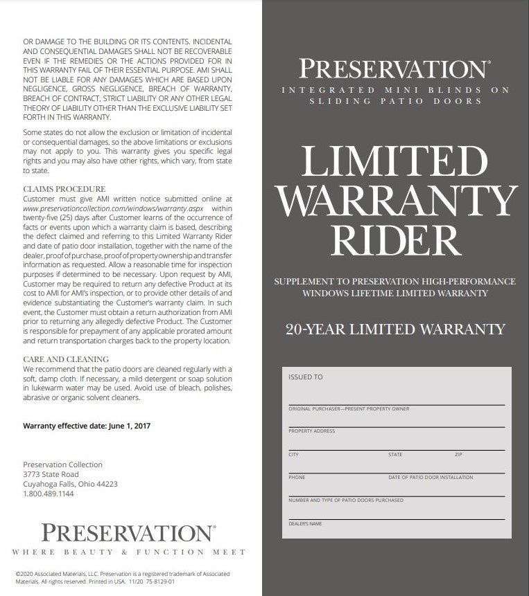 Lifetime Limited Warranty