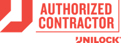 UNILOCK authorized contractor logo in red and white