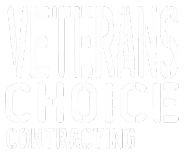 Veterans Choice Contracting logo in white stenciled letters.