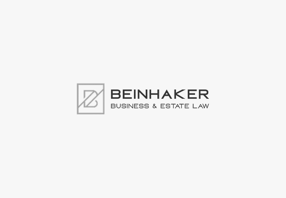 Logo for Beinhaker Business & Estate Law featuring a stylized square icon with the letters 