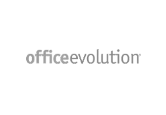 The Office Evolution logo in light grey text on a white background.