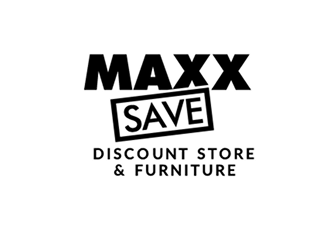 Logo for Maxx Save Discount Store & Furniture, featuring bold text with the word 