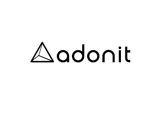 The Adonit company logo consisting of a triangular geometric icon to the left of the brand name in lowercase text.