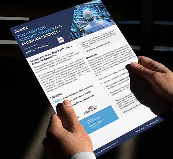 Hands holding a Cleroix case study document titled 