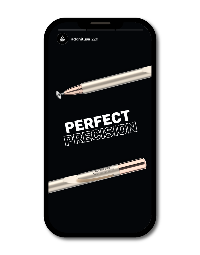A smartphone screen displays an ad for a stylus, featuring the text