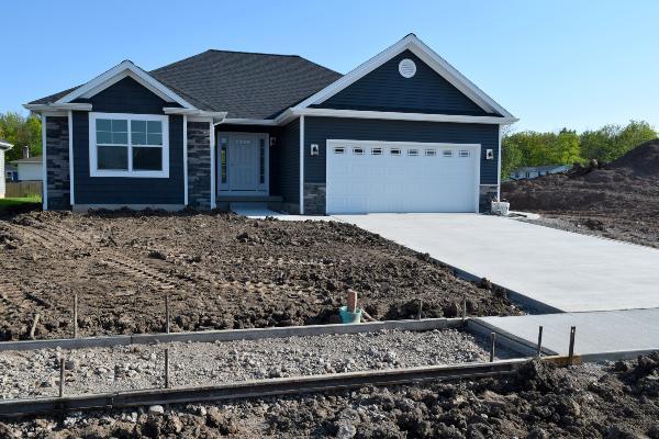 concrete driveway installation progress