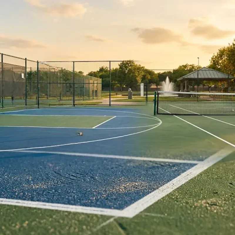 Fort Worth athletic court surface coating contractor testing slip resistance and silica sand texture for safe basketball and tennis court traction in Fort Worth, TX