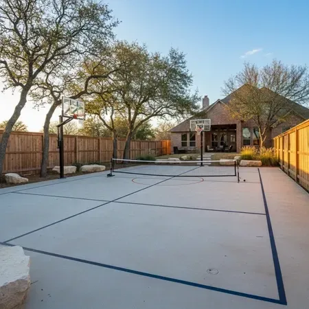 concrete court installed