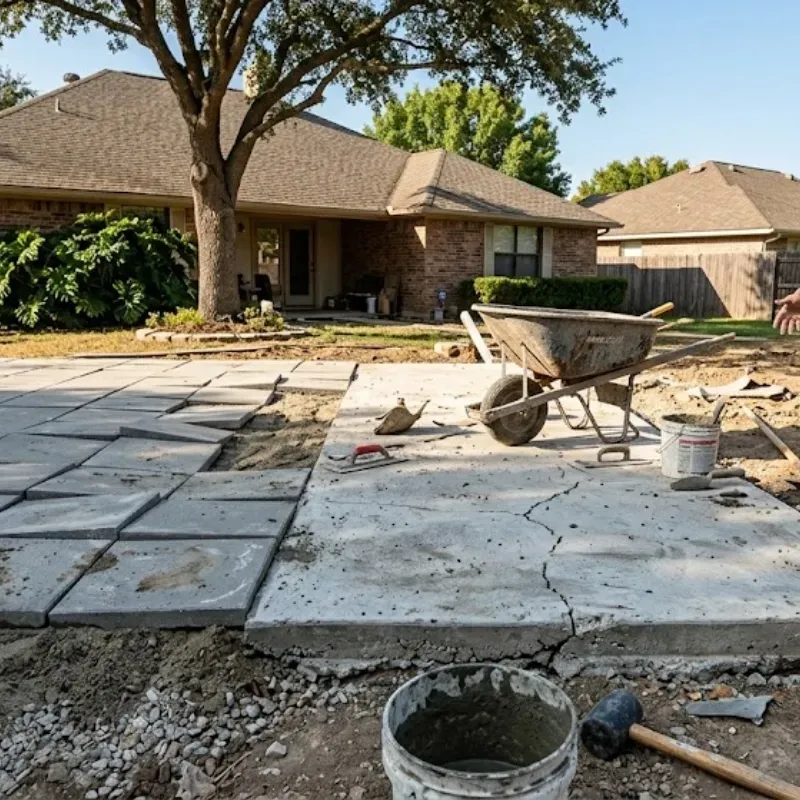 Texas homeowner pouring concrete slab