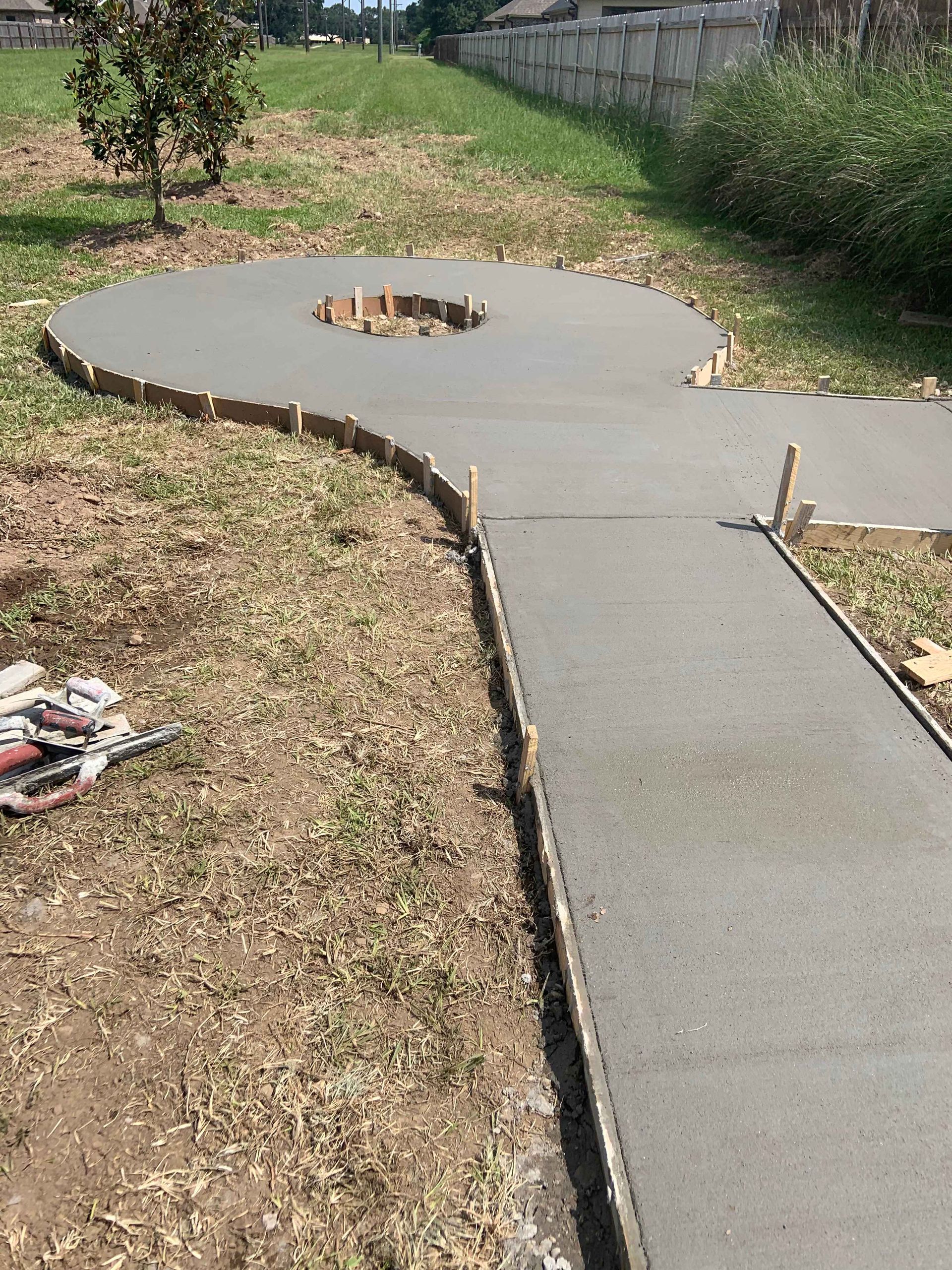 concrete walkway newly installed