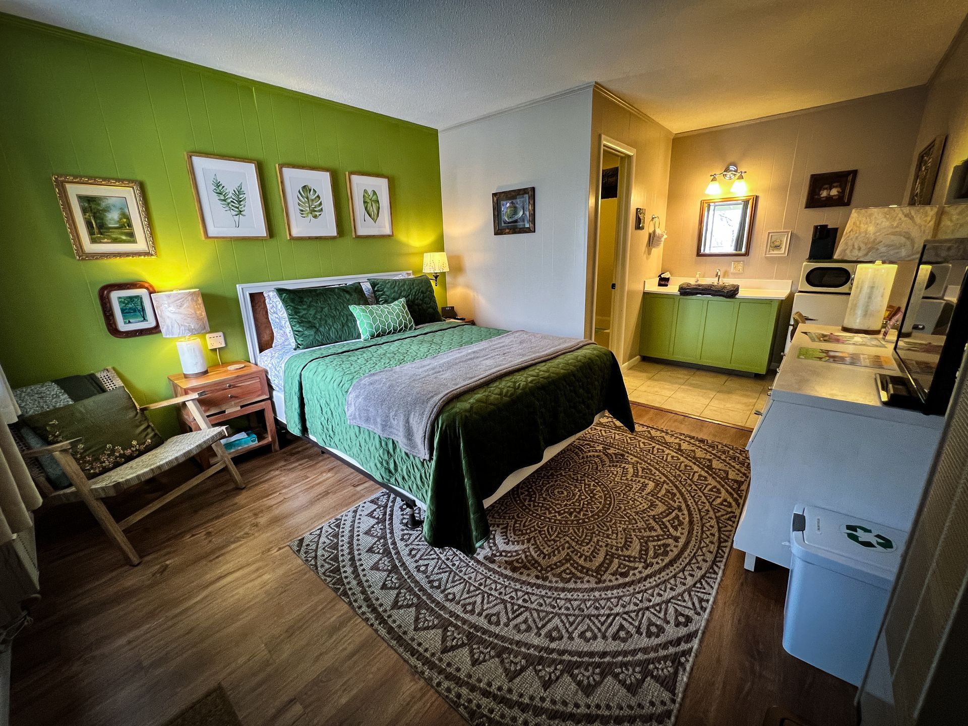 Interior of #10 Single Guest Room – The Jungle Room