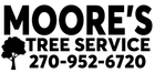 MOORE'S Tree Service logo with black text, tree icon, and phone number 270-952-6720