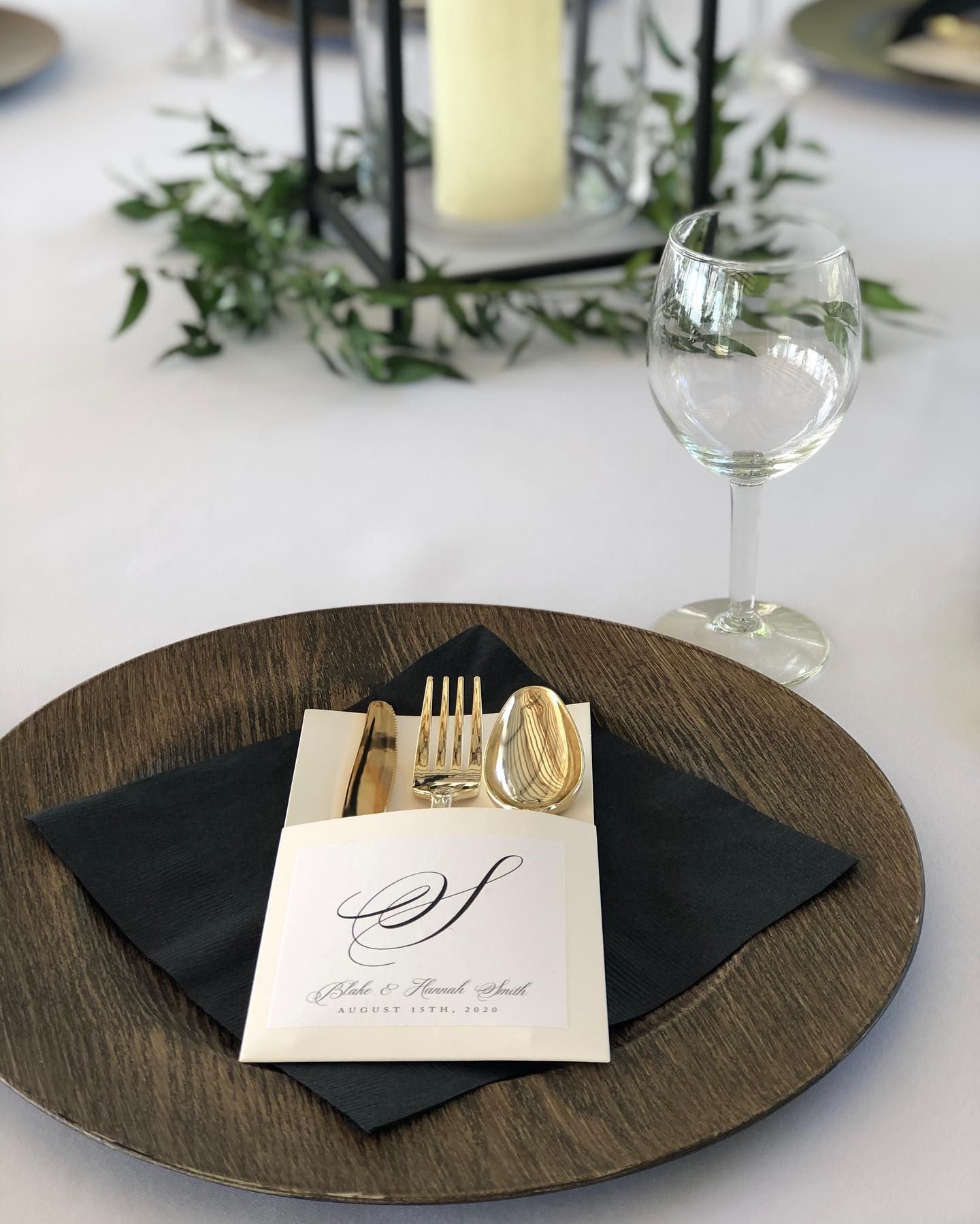 wedding reception place setting