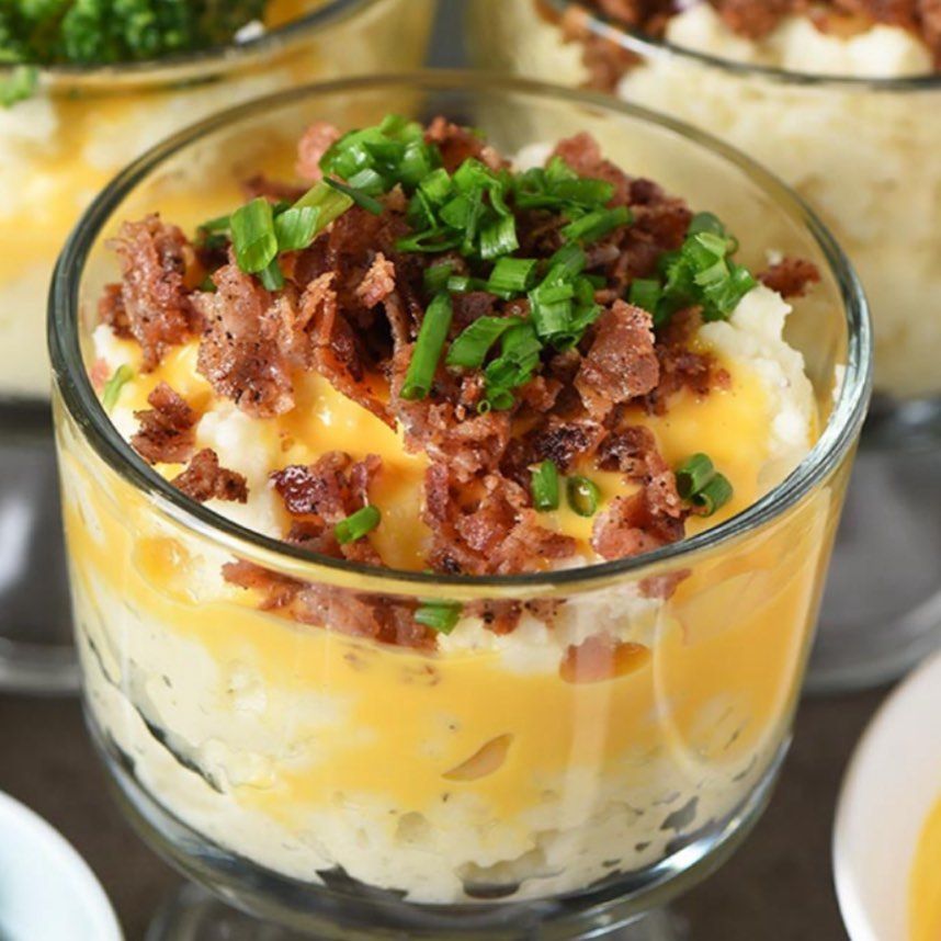 loaded mashed potato cups