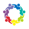 A group of people are standing in a circle holding hands.