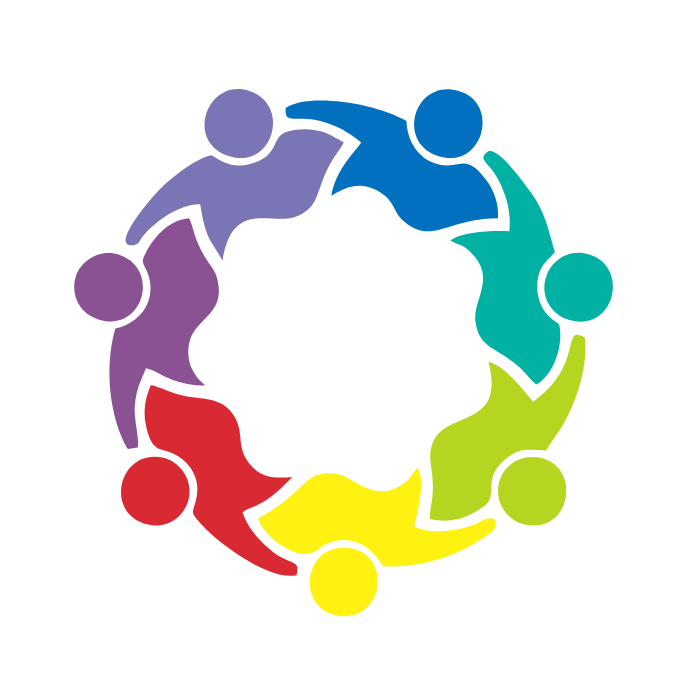 A group of people are standing in a circle holding hands.