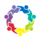 A group of people are standing in a circle holding hands.