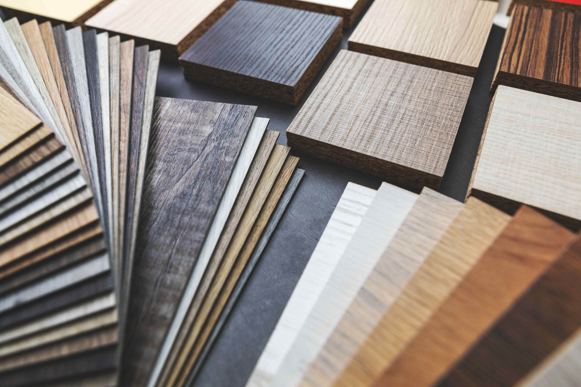 Wooden flooring laid out in a staggered, step-like pattern against a white background. Wooden flooring laid out in a staggered, step-like pattern against a white background.