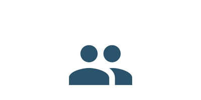 Two teal person icons, side by side, on a white background