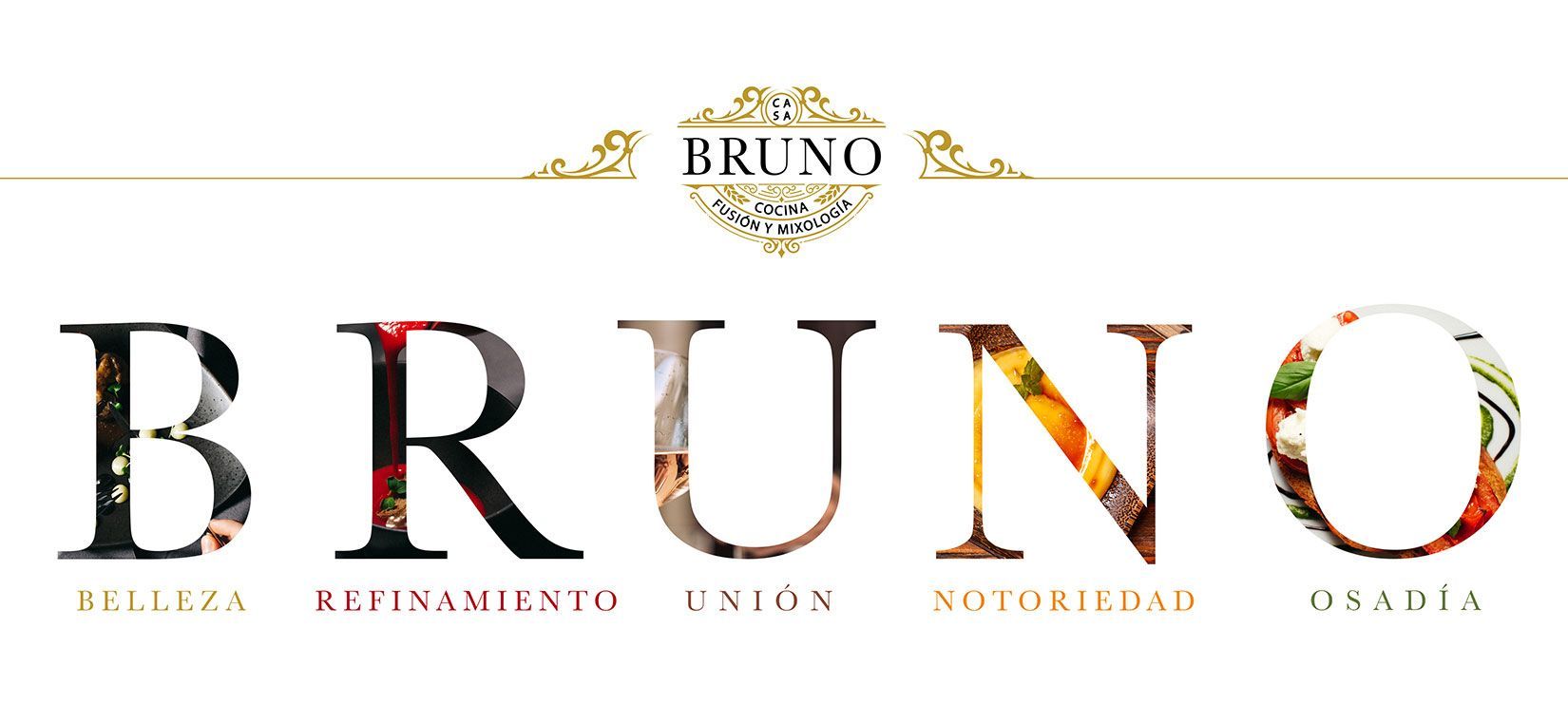 Logotipo de Bruno, un restaurante. La palabra 