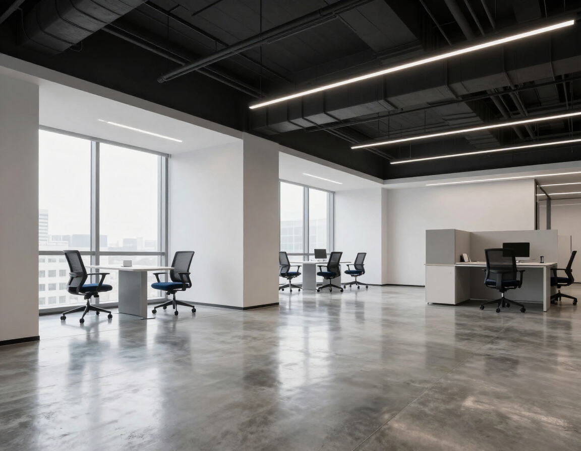 Completed modern commercial office interior
