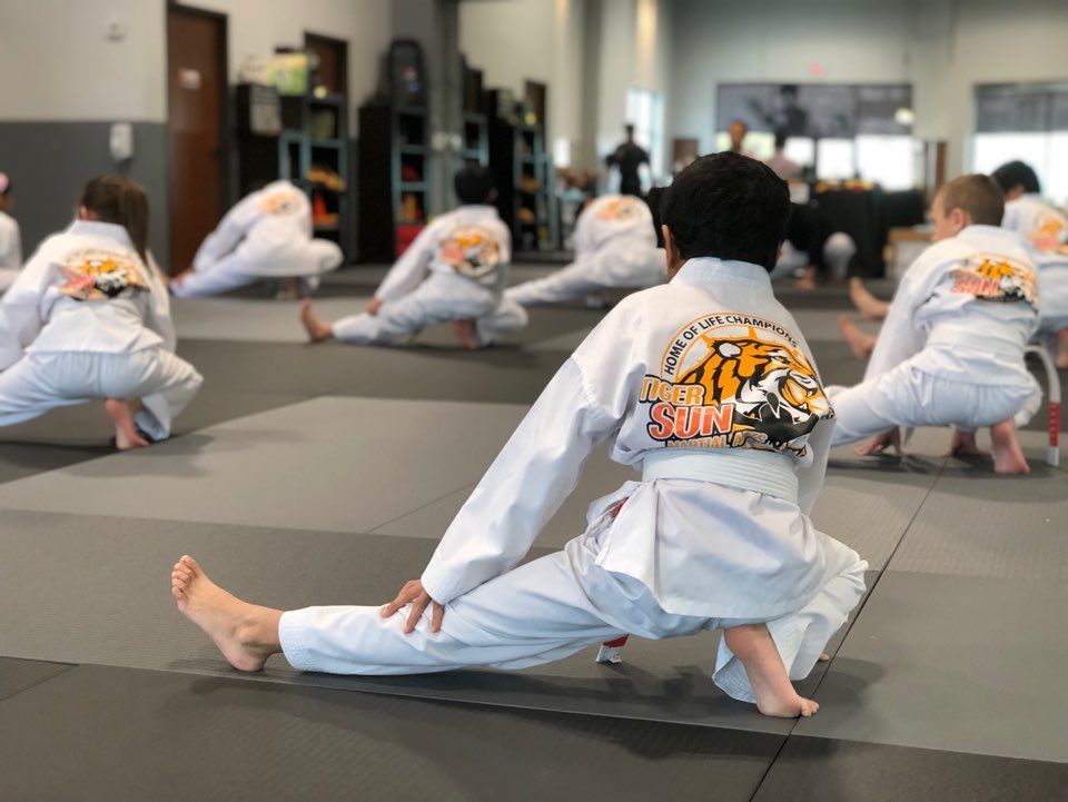 Kids learning martial arts at Funfinity Summer Camp Plano TX