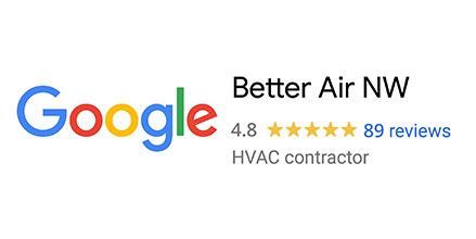 Google reviews for Better Air NW HVAC contractor
