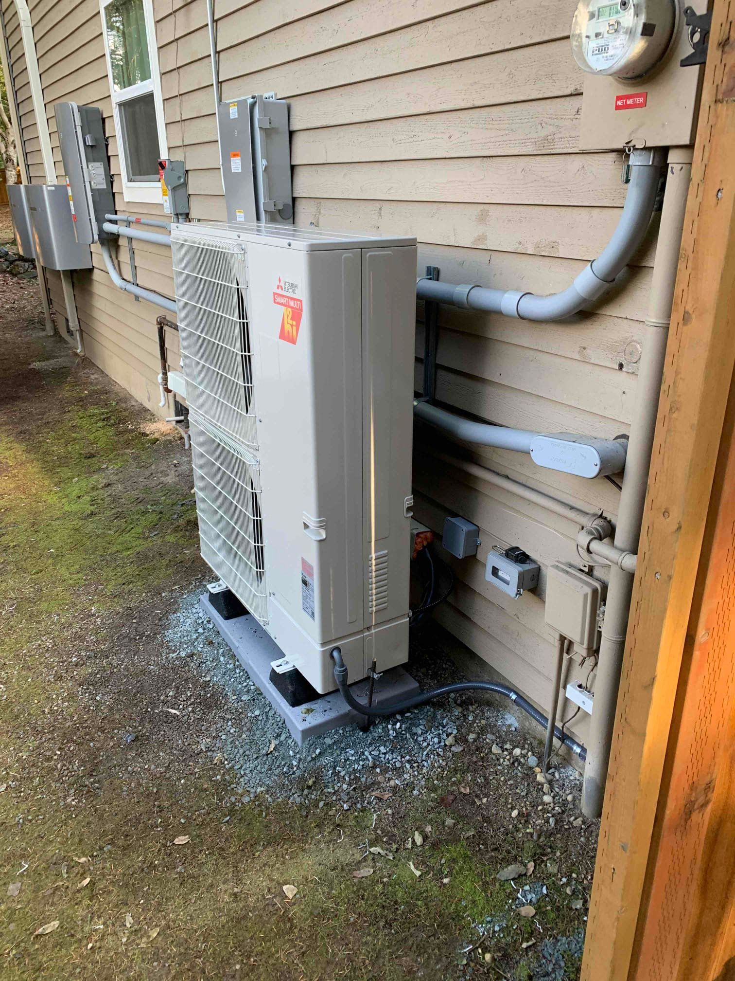 Ductless mini-split system for home heating and cooling