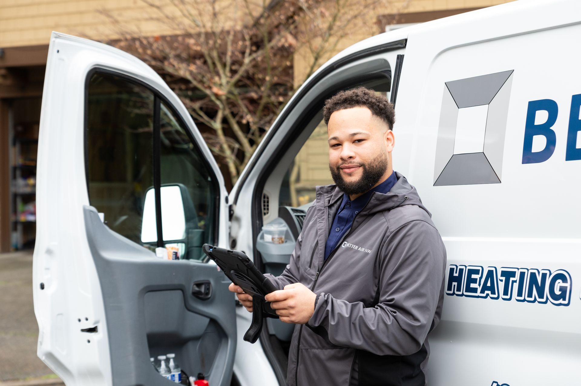 HVAC technician repairing mini-split system 