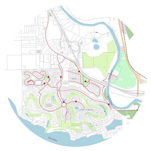Dakota Dunes Trails and Sidewalks Map