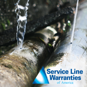 A service line warranty of america logo with a broken pipe