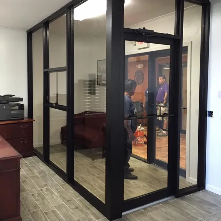 Interior glass walls for an office, commercial glass, Arsenal Glass, NJ.