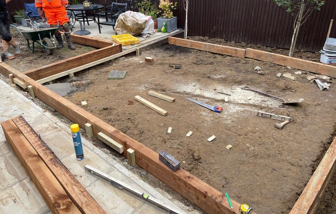 artificial lawn being installed in Crowland