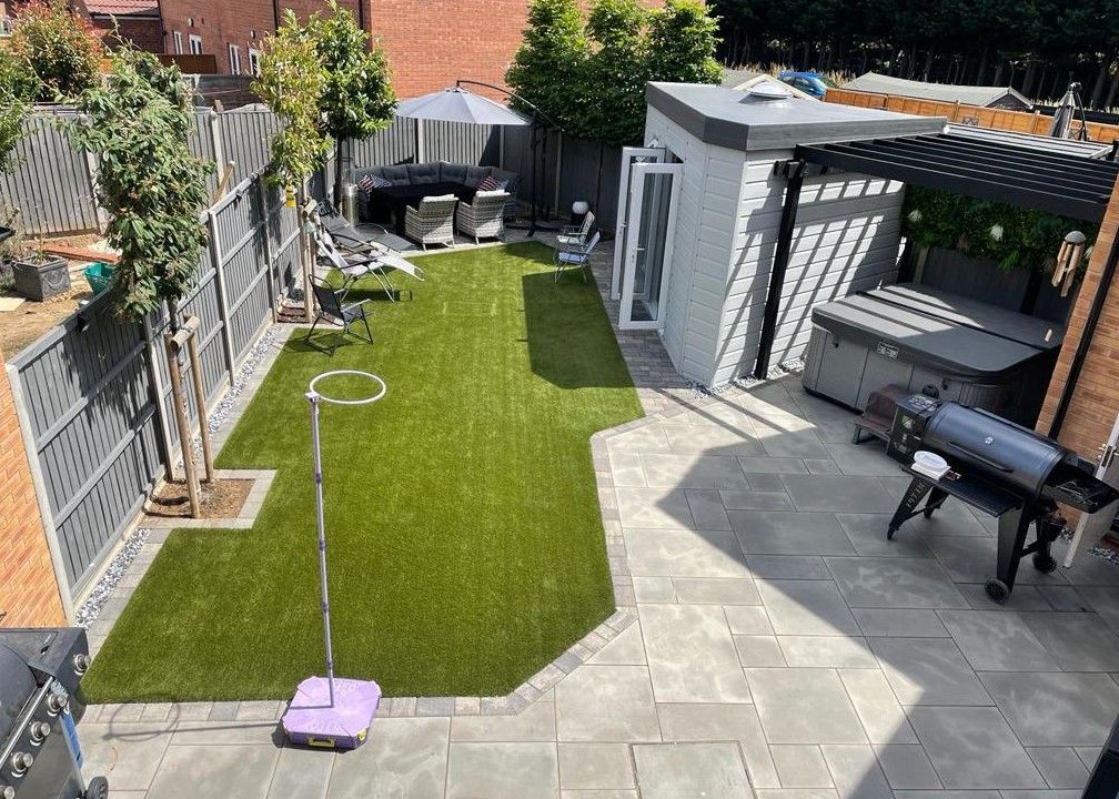 astroturf in Market Deeping before a football game