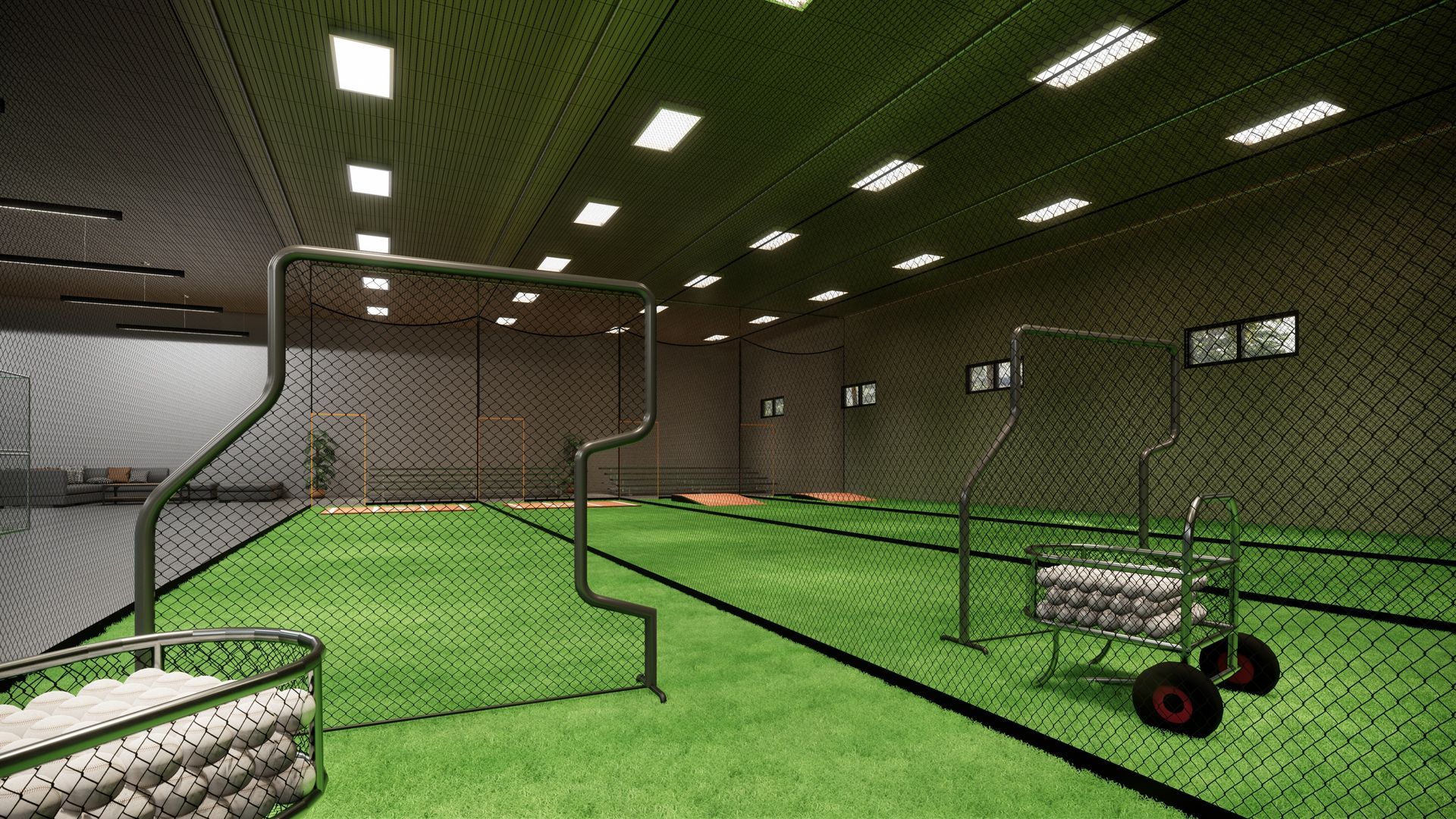 batting cage ceiling height