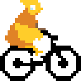 yellow bird riding bike game sprite