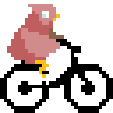 red bird riding bike game sprite