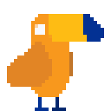 yellow toucan pedestrian game sprite