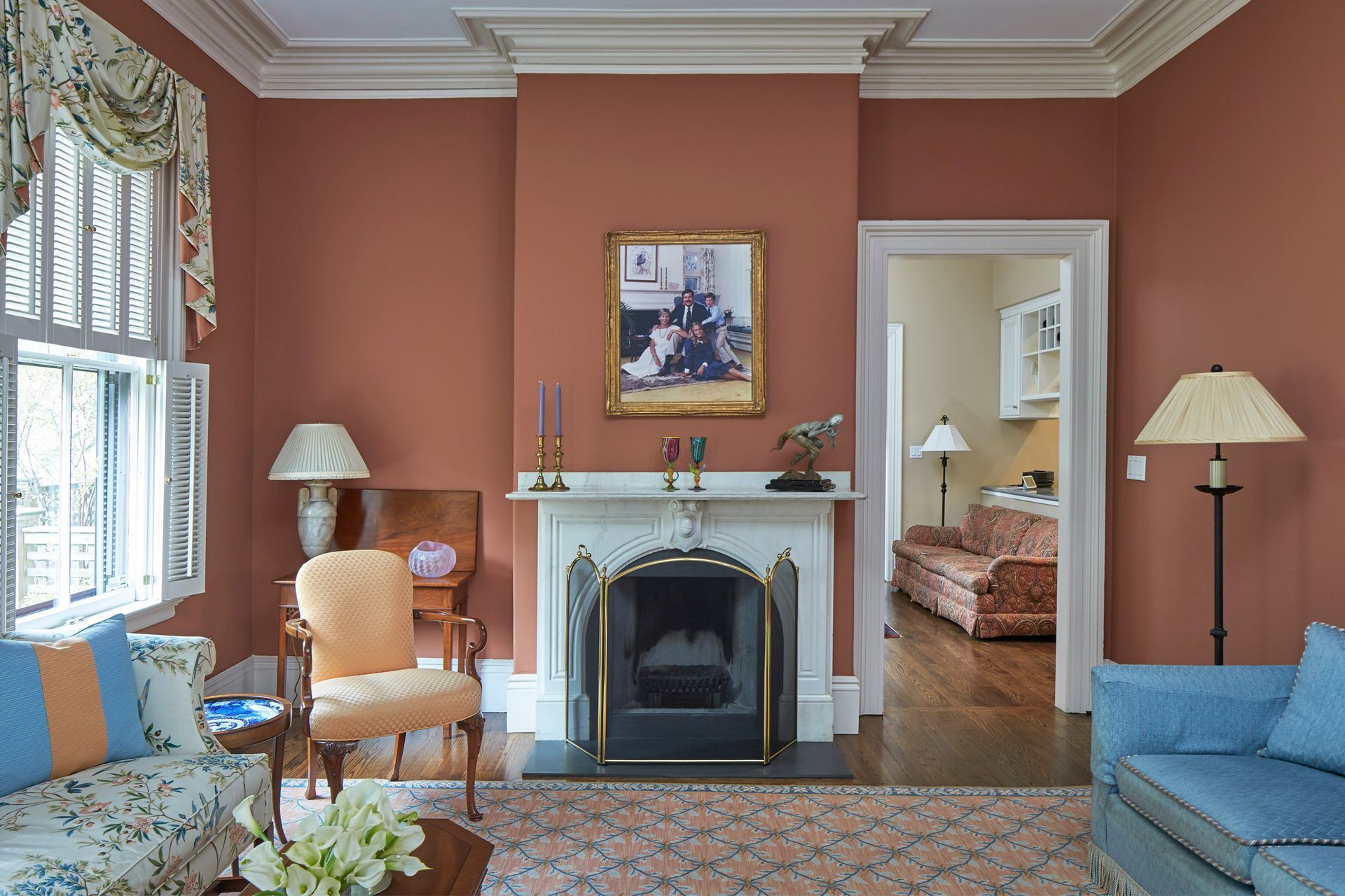 35 Linnaean St interior living room fireplace photo