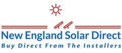 New England Solar Direct logo with red sun and blue text, “Buy Direct From The Installers” tagline