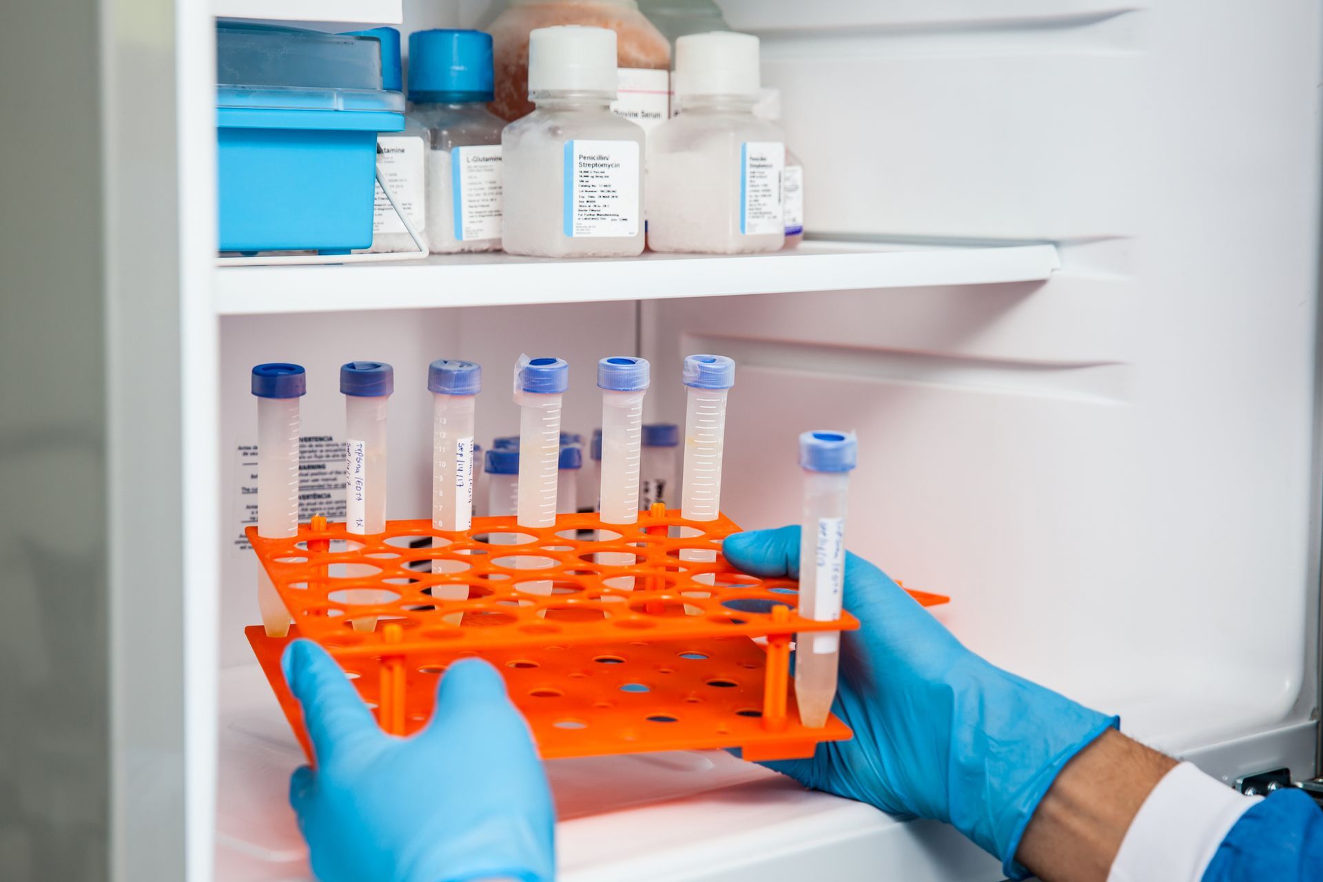 Male Scientist and Laboratory Freezer — Sydney, NSW — Sharp Conditioning Solutions