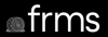 White “frms” text beside a white fingerprint icon on a black background