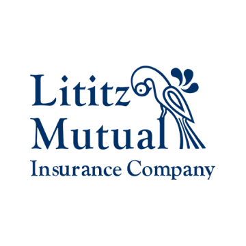 Lititz Mutual Insurance Company logo in navy blue with a stylized bird