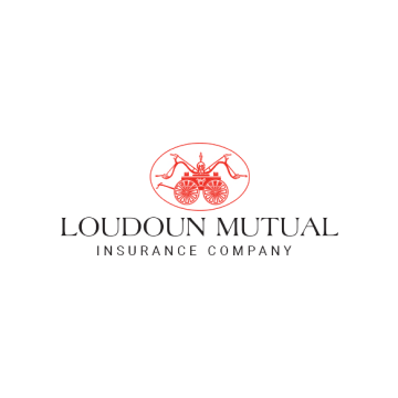Loudoun Mutual Insurance Company logo with red emblem and black text on white background