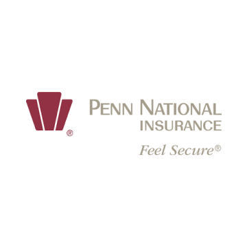 Penn National Insurance logo with maroon emblem and “Feel Secure” tagline on white background