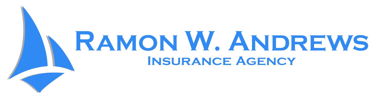 Blue sailboat logo with “Ramon W. Andrews Insurance Agency” text