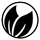 Black-and-white circular logo with a stylized leaf and petal design